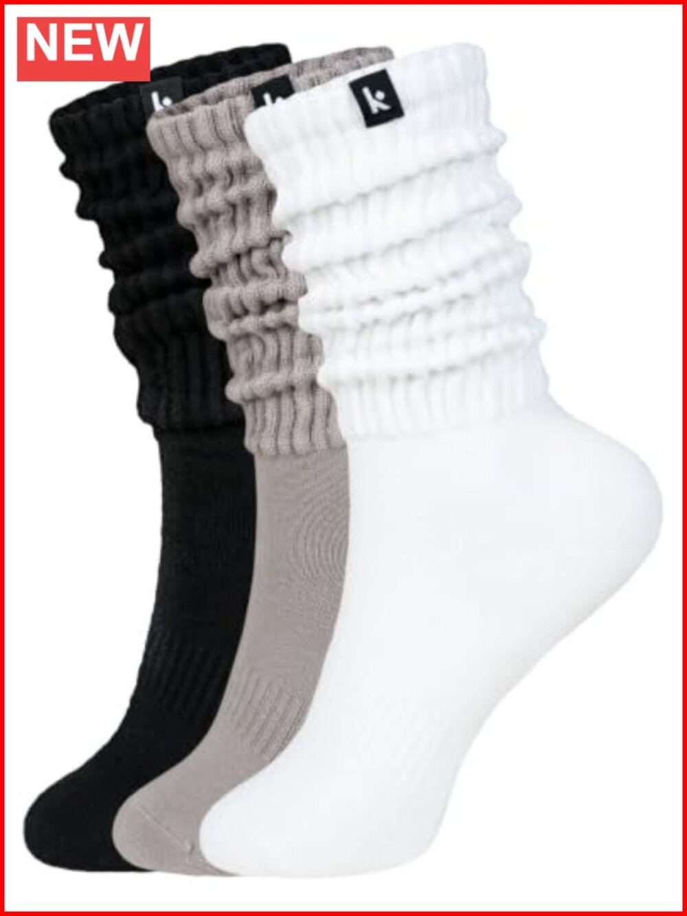 Scrunch Boot Socks Women Long Cozy Slouch Crew 3 Pairs Viscose